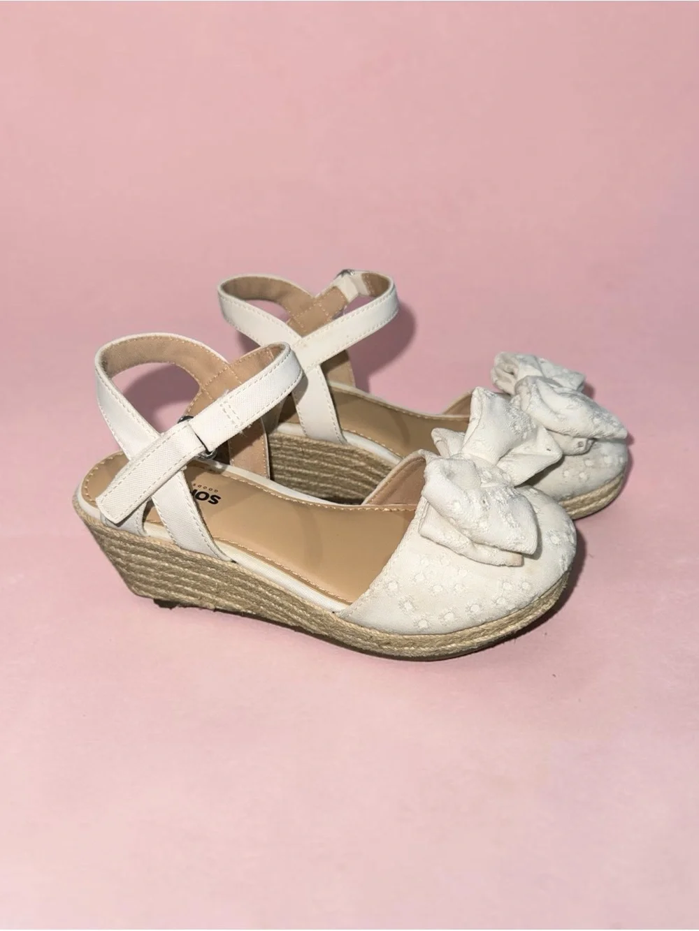 Girls White Bow Espadrille Wedge Sandals Sonoma (13)